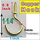 C Hook Copper 1.25 inch _ 10 x   